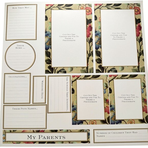 Anna Griffin 2003 Family Tree Album 12 Pages Only 12x12 Cut Aparts Frames RARE - Picture 2 of 15